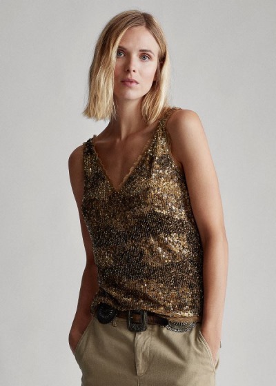 Women's Polo Ralph Lauren Sequined Tank Tops | 937064NRD